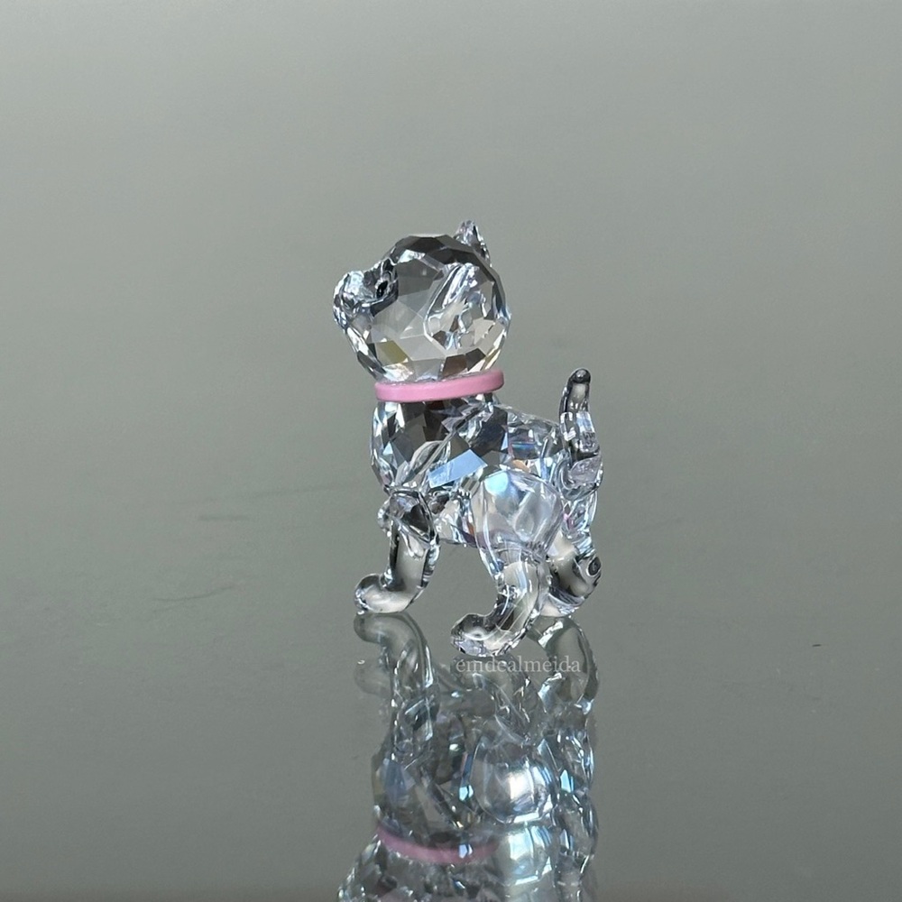 SOLD - Swarovski Crystal Kitten Standing With Pink Collar Figurine Cat 1193537 - Picture 8 of 10